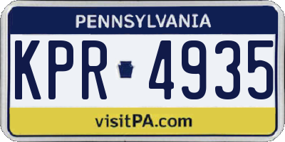 PA license plate KPR4935