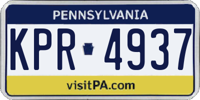 PA license plate KPR4937