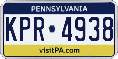 PA license plate KPR4938