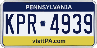 PA license plate KPR4939