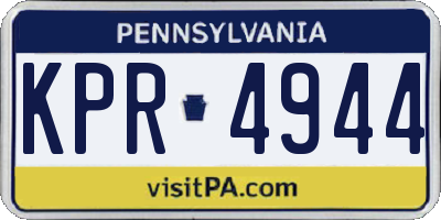 PA license plate KPR4944