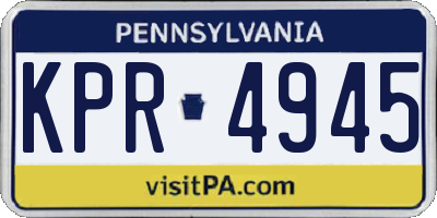 PA license plate KPR4945