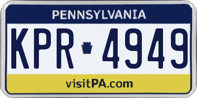PA license plate KPR4949