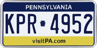 PA license plate KPR4952
