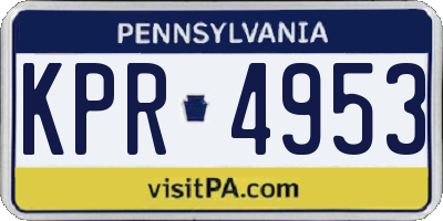 PA license plate KPR4953