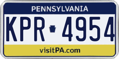 PA license plate KPR4954