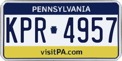 PA license plate KPR4957