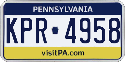 PA license plate KPR4958