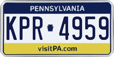 PA license plate KPR4959