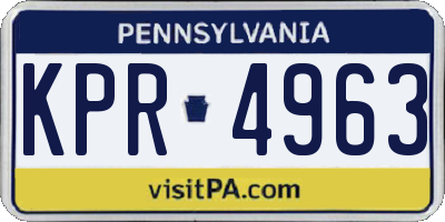 PA license plate KPR4963