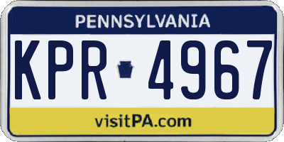PA license plate KPR4967