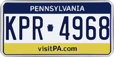 PA license plate KPR4968
