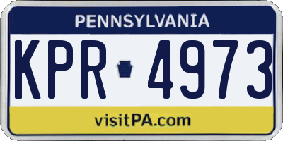 PA license plate KPR4973