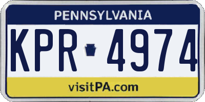 PA license plate KPR4974