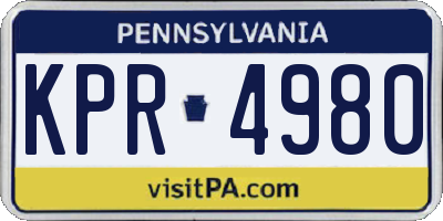 PA license plate KPR4980