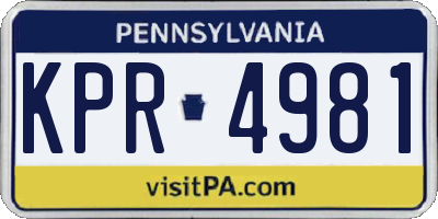 PA license plate KPR4981