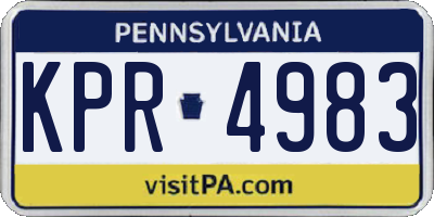 PA license plate KPR4983