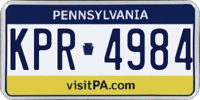 PA license plate KPR4984