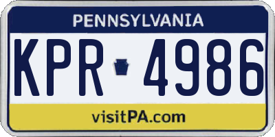 PA license plate KPR4986