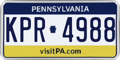 PA license plate KPR4988