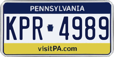 PA license plate KPR4989