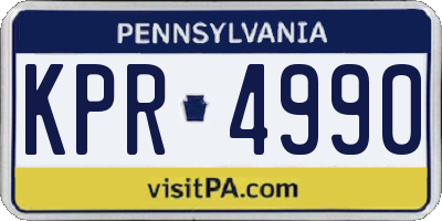 PA license plate KPR4990