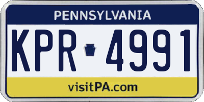 PA license plate KPR4991