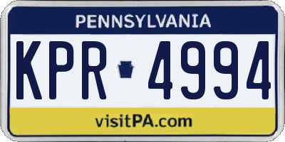 PA license plate KPR4994