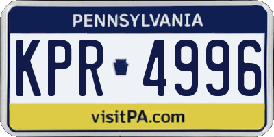 PA license plate KPR4996