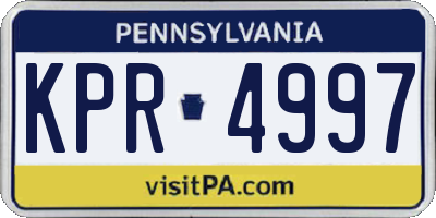 PA license plate KPR4997