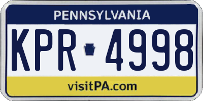 PA license plate KPR4998