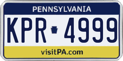 PA license plate KPR4999