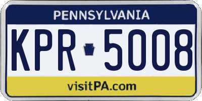 PA license plate KPR5008