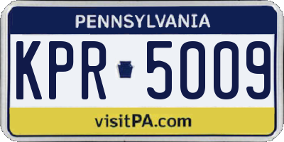 PA license plate KPR5009