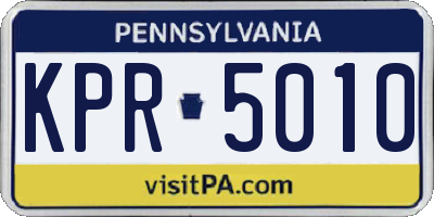 PA license plate KPR5010