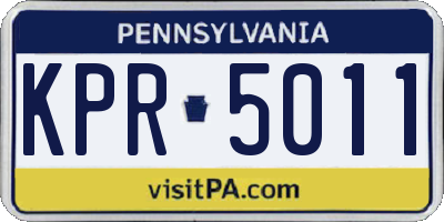PA license plate KPR5011