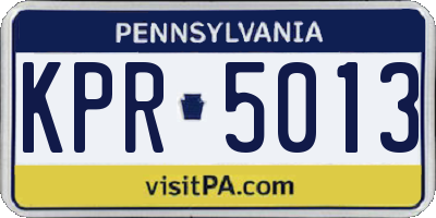 PA license plate KPR5013