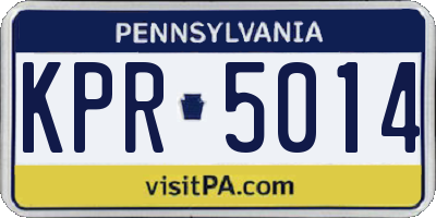 PA license plate KPR5014