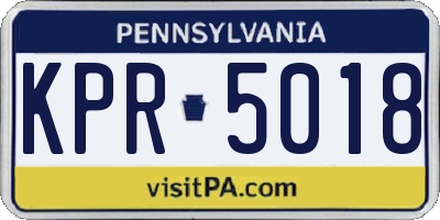 PA license plate KPR5018