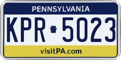 PA license plate KPR5023
