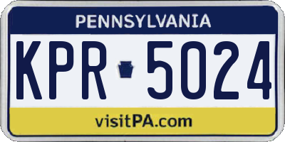 PA license plate KPR5024