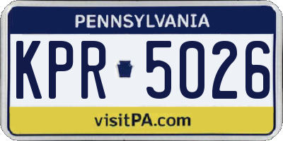 PA license plate KPR5026