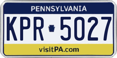 PA license plate KPR5027