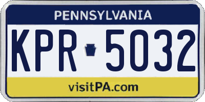 PA license plate KPR5032