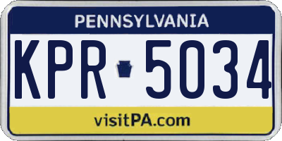 PA license plate KPR5034