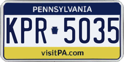 PA license plate KPR5035