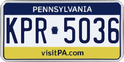 PA license plate KPR5036