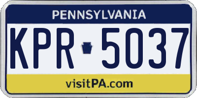 PA license plate KPR5037