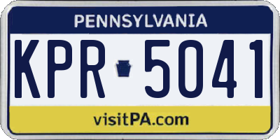 PA license plate KPR5041