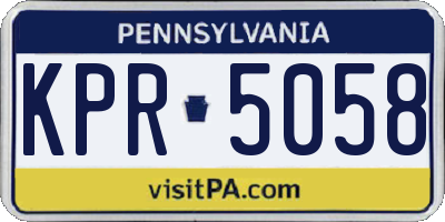PA license plate KPR5058